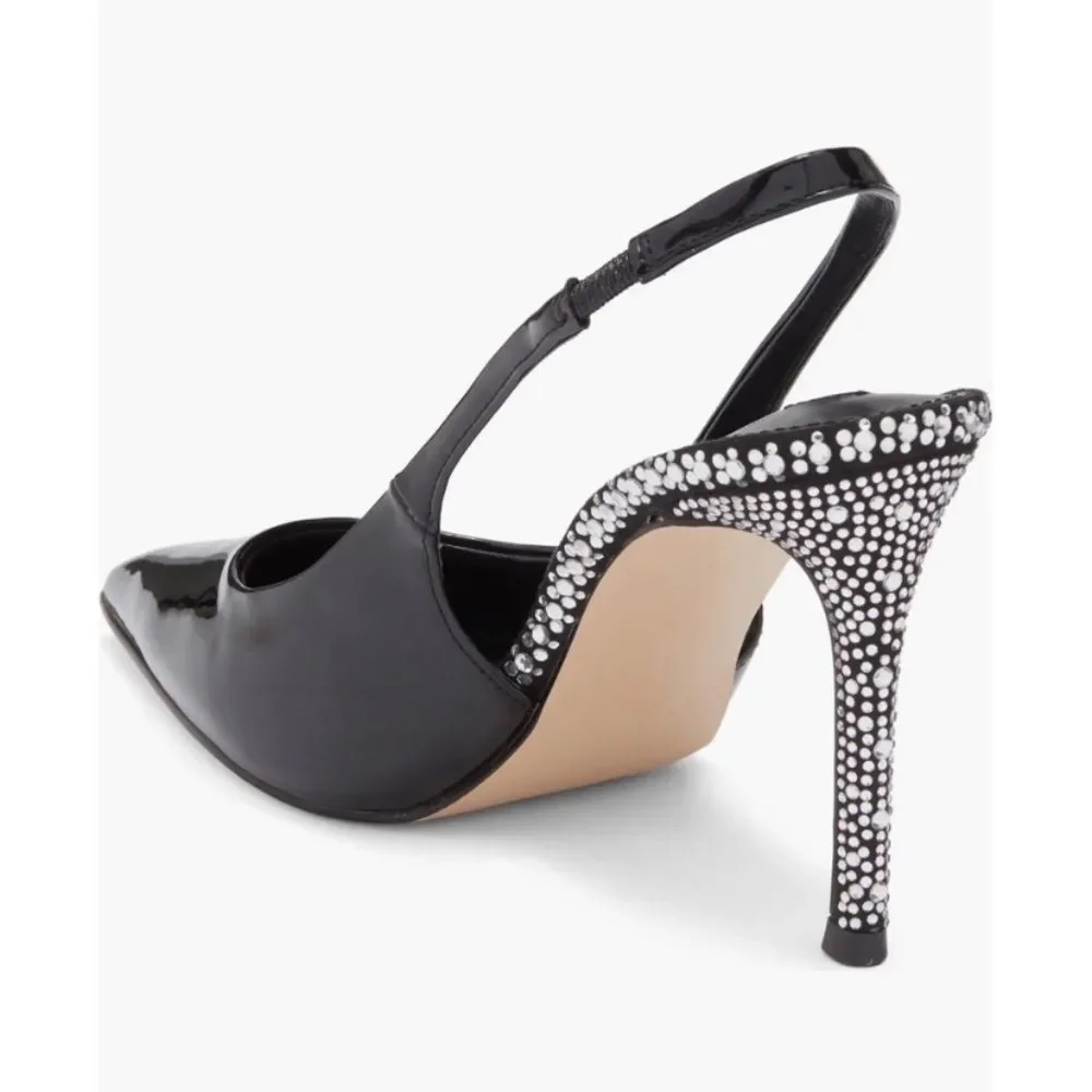 New Steve Madden Jayney Slingback Pump in Black Patent Size 8.5